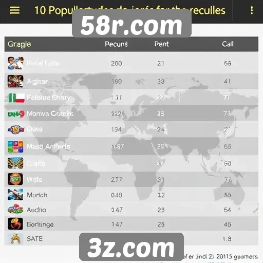 Análise da popularidade dos jogos no 58r.com
